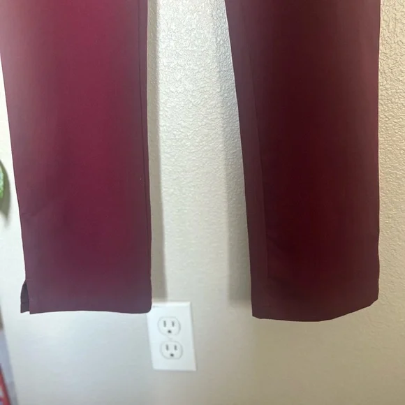 Figs Women’s Burgundy High Waisted Scrub Pants - Picture 5 of 11